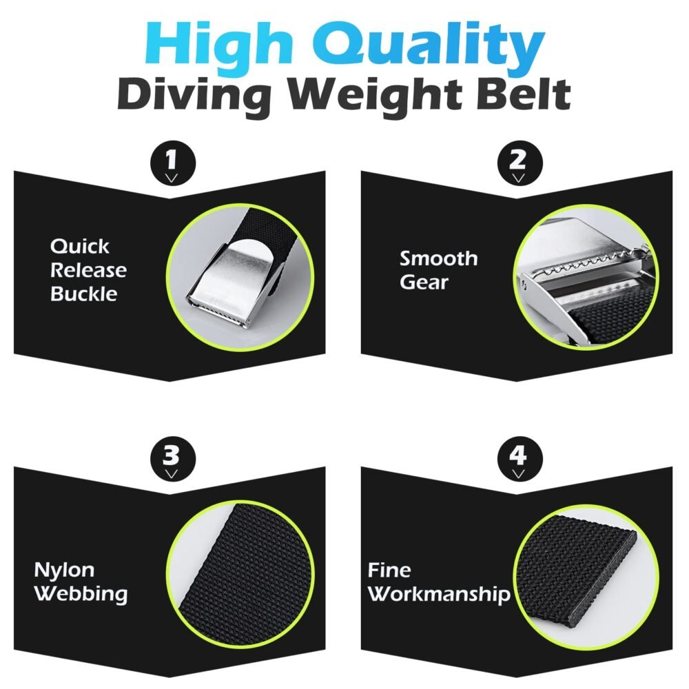 Scuba Diving Weight Belt - 1.5 m Nylon Webbing, Stainless Steel Buckle