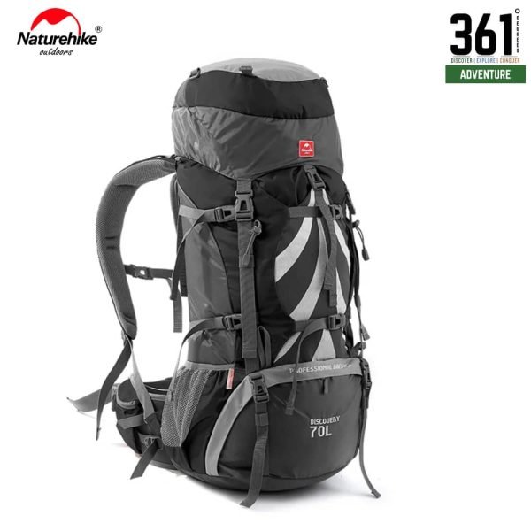 Naturehike 70L + 5L Hiking Backpack - Black