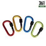 Aluminium spring clip carabiner with screw lock