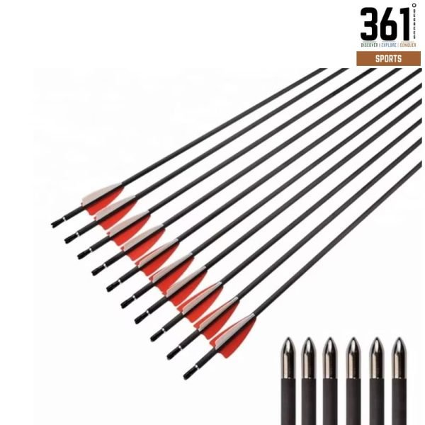 Lightweight Mixed Carbon Crossbow Arrows - Red