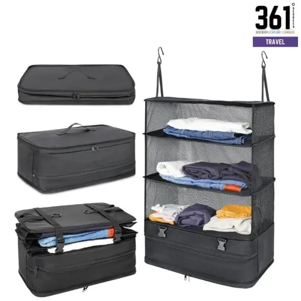 Foldable Hanging Storage Bag - Mesh, Multi-Compartment