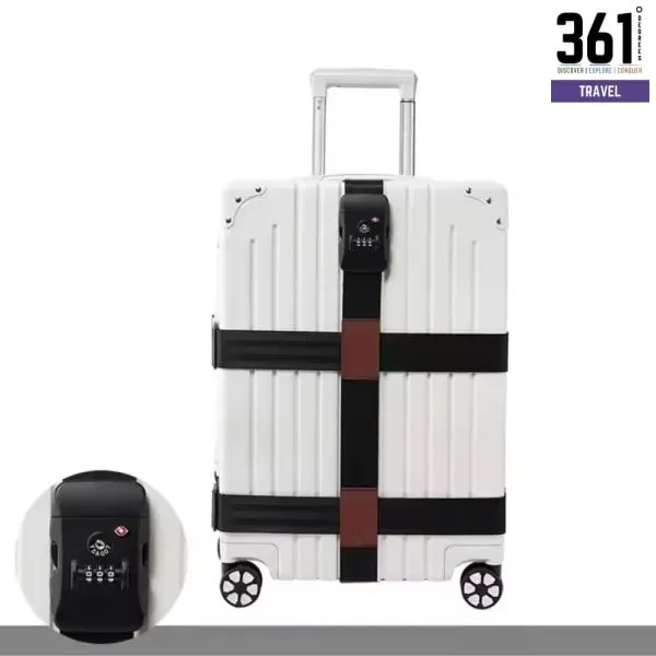 Adjustable Luggage Strap with Combination Lock Buckle