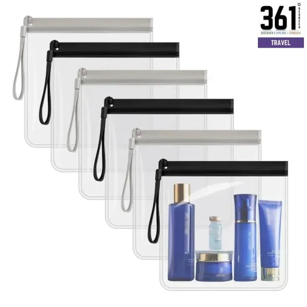 Clear Toiletry Bag - 20 x 20 cm PVC/EVA, Airport Liquids Size