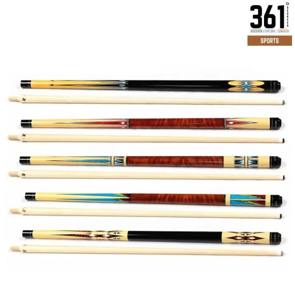 Maple 1/2 Wood Jointed 57-Inch 13mm Tip Pool/Snooker Cue Stick