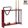 Wooden 12-Hole Floor Standing Billiard/Snooker Cue Rack