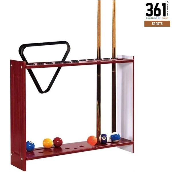 Wooden 12-Hole Floor Standing Billiard/Snooker Cue Rack