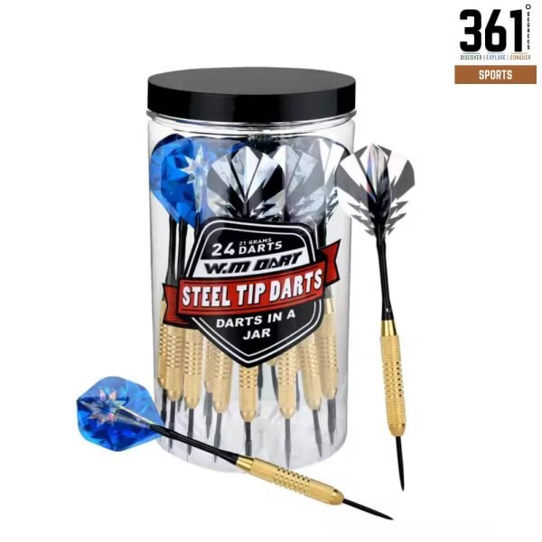 Win.Max 24-Piece Brass Steel Tip Darts Set - 21g