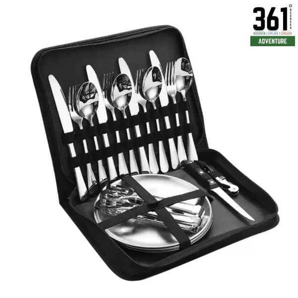 20-Piece Stainless Steel Outdoor Camping Cutlery Set