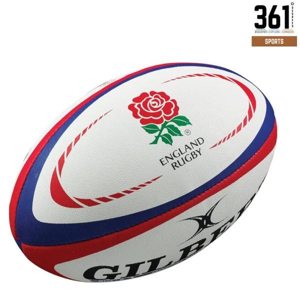 Officially Licensed England Rugby Ball – Size 5, Red and White