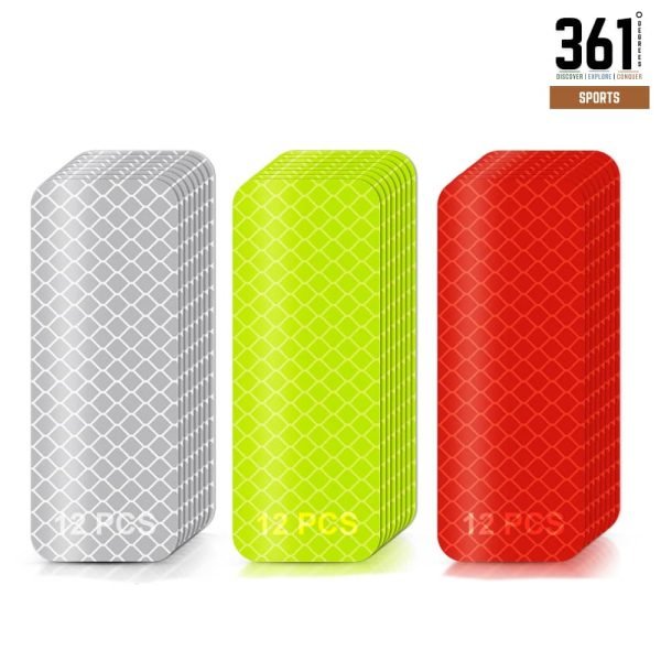 High Visibility Safety Stickers for Cyclists (36 PCS, Red/Yellow/Silver)