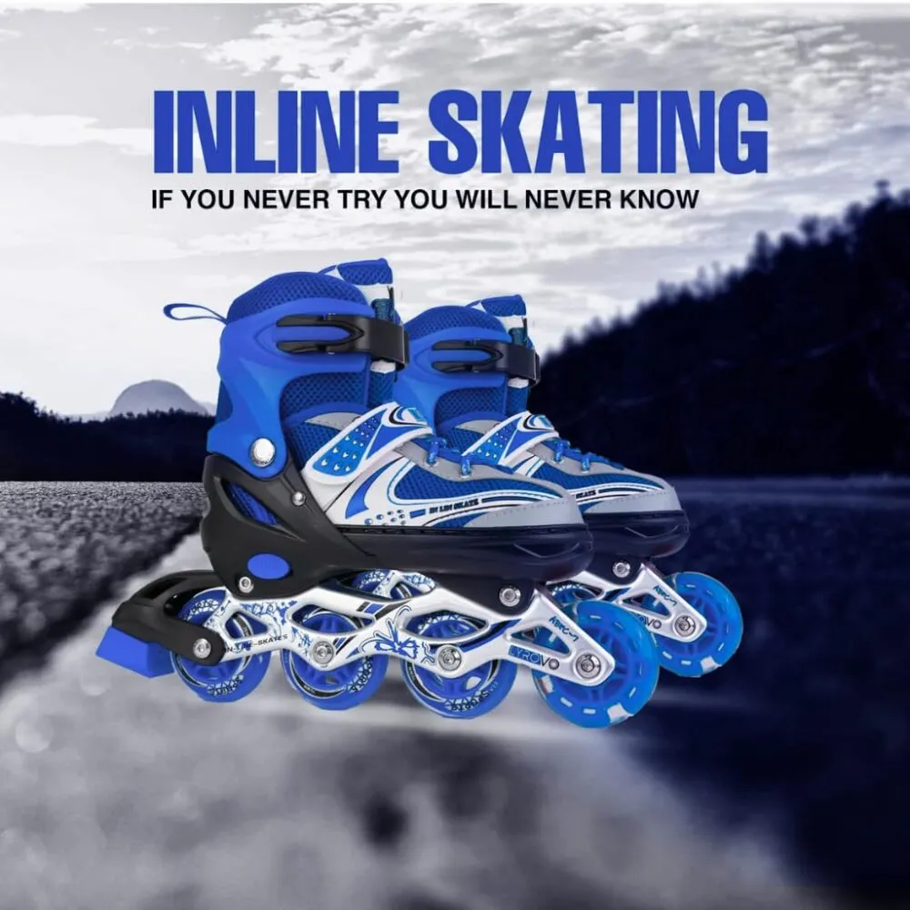 4 Wheel Inline Skates - Blue