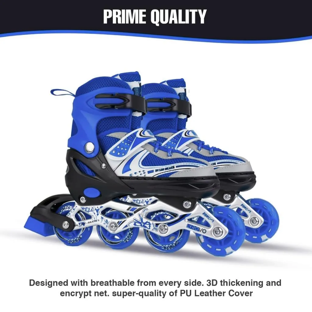 4 Wheel Inline Skates - Blue - Image 6