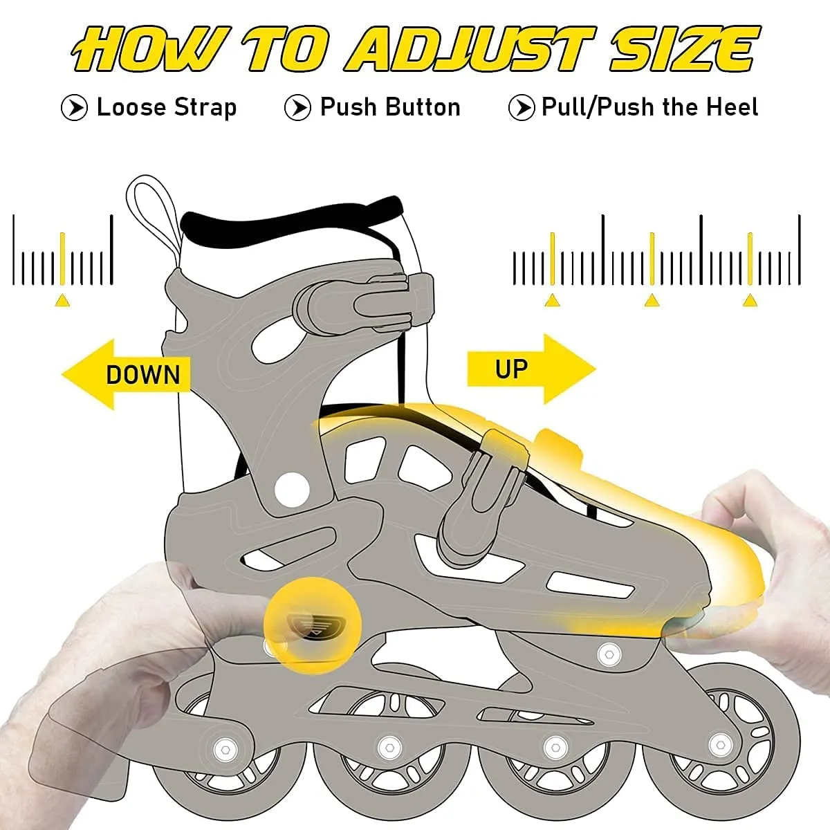 4 Wheel Inline Skates - Blue - Image 4