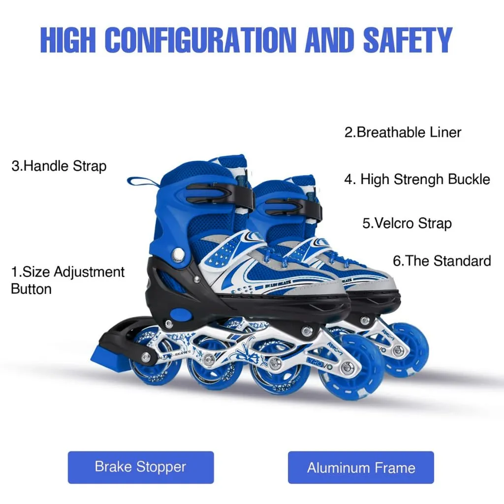 4 Wheel Inline Skates - Blue - Image 3