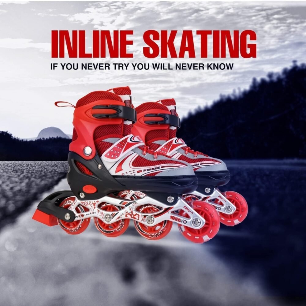 4 Wheel Inline Skates - Red
