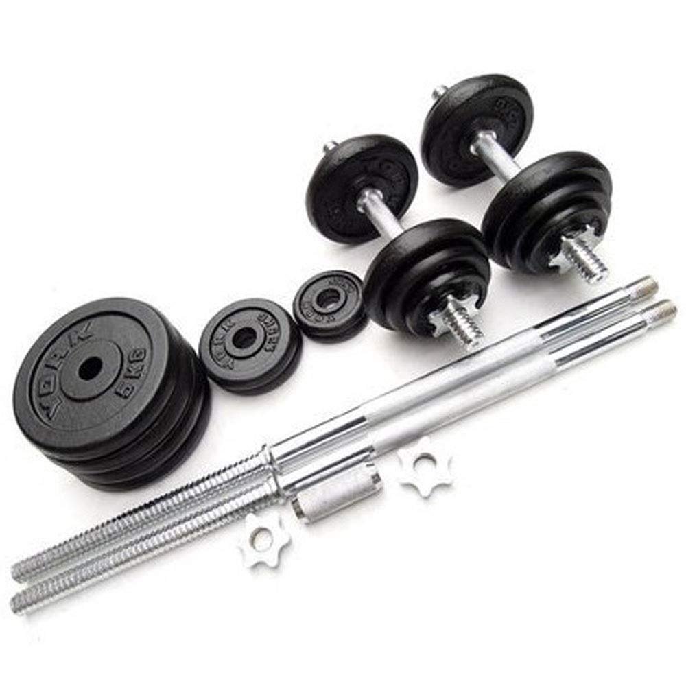 Adjustable Dumbbell Set - 50 kg Total with Coated Plates