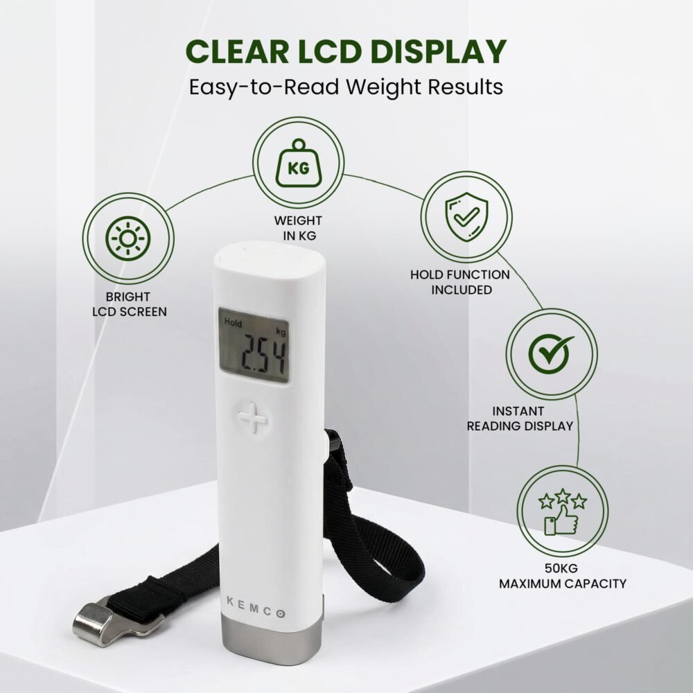Digital Luggage Scale - 50 kg, Compact ABS Body