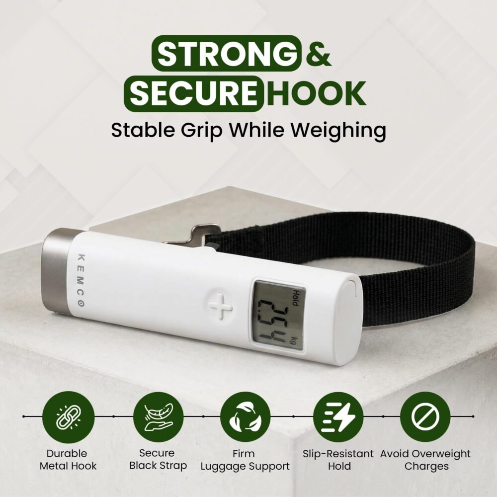 Digital Luggage Scale - 50 kg, Compact ABS Body