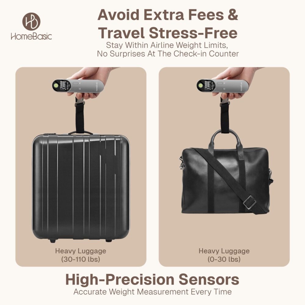 Digital Luggage Scale - 50 kg Capacity, 10 g Display Resolution