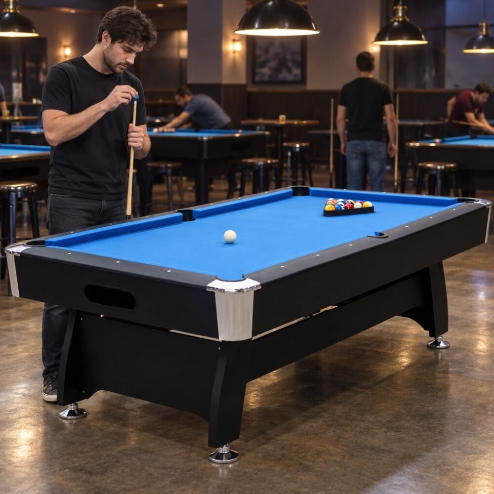7Ft Pool Table with Auto Ball Return – Blue Cloth
