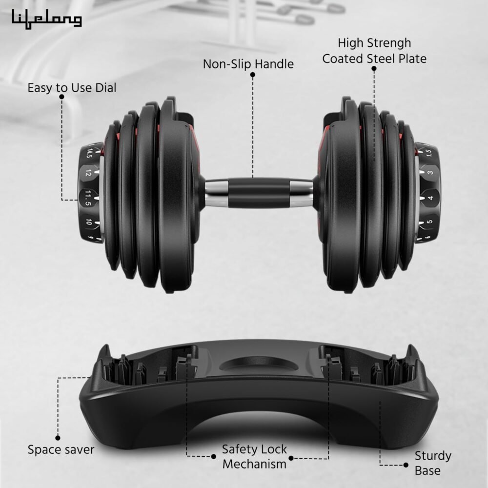 Adjustable Dumbbell - Single, for Home Workouts