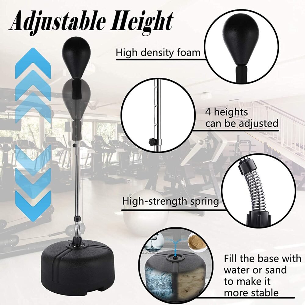 Freestanding Punching Ball - Adjustable Height with Fillable Base