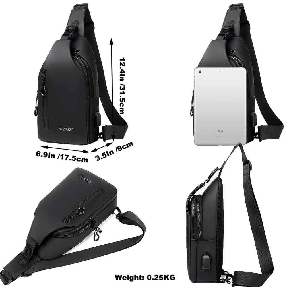 Anti-Theft Chest Bag with Combination Lock and USB Pass-Through