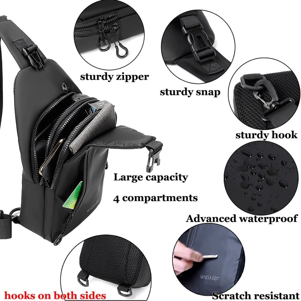Anti-Theft Chest Bag with Combination Lock and USB Pass-Through