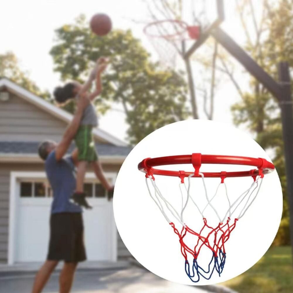 Basketball Ring with Net - Heavy-Duty Steel Hoop