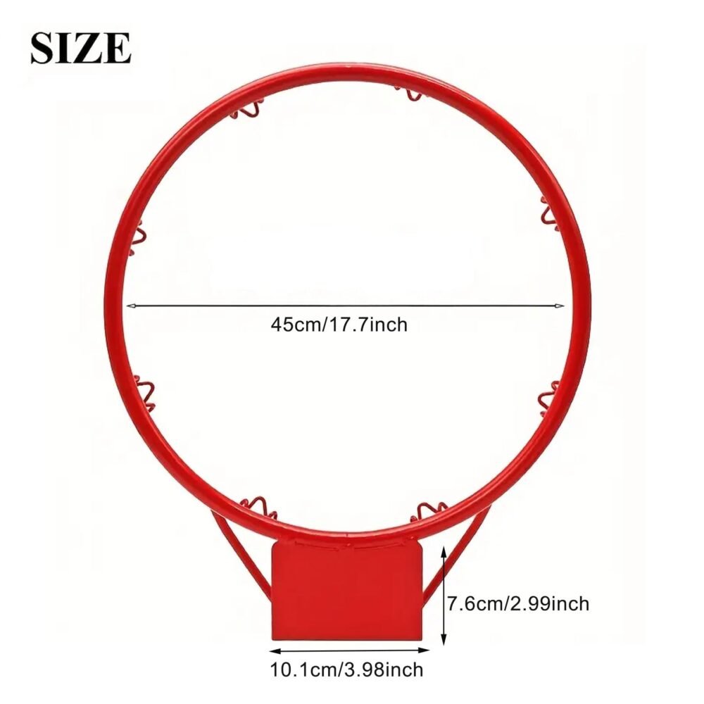 Basketball Ring with Net - Heavy-Duty Steel Hoop