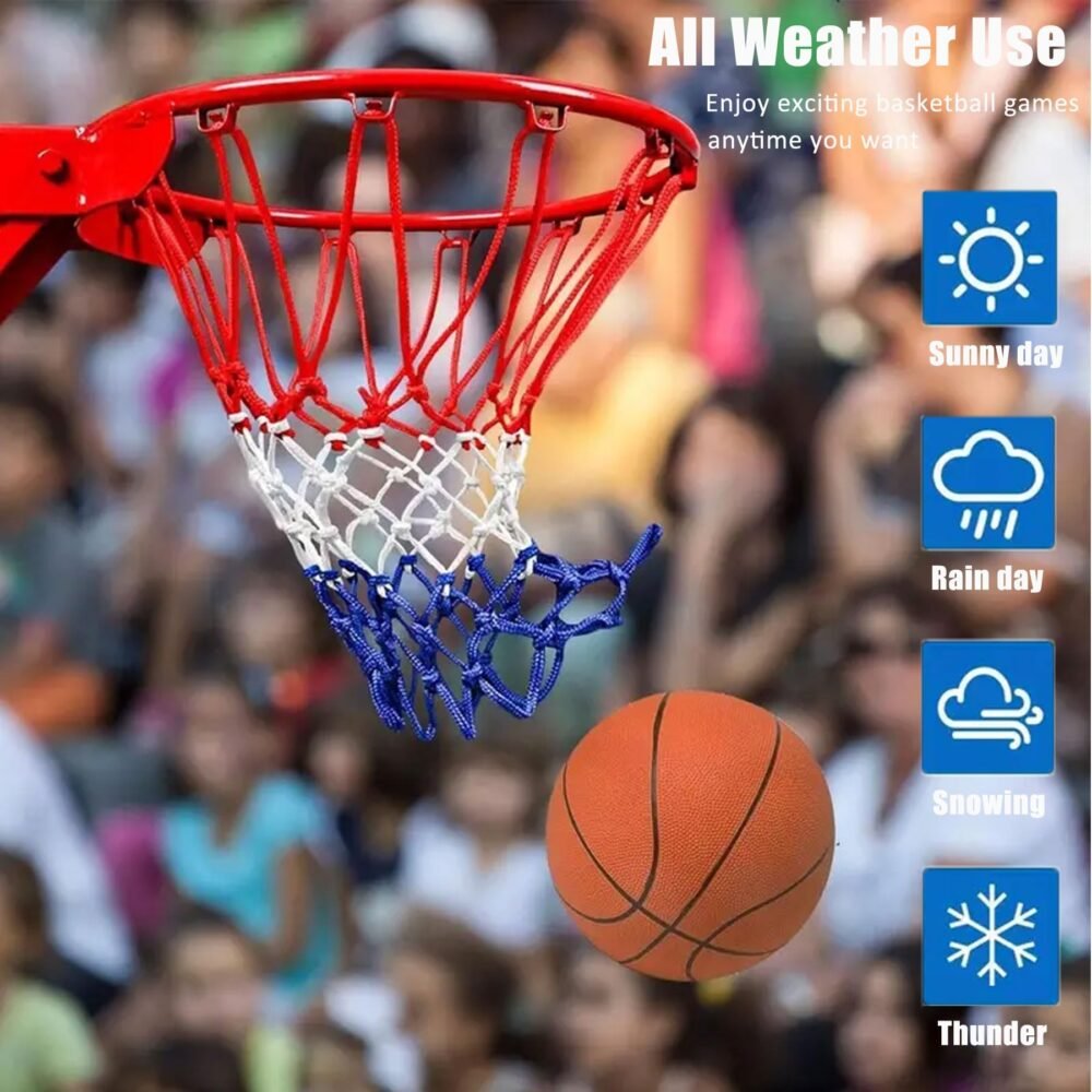Basketball Ring with Net - Heavy-Duty Steel Hoop