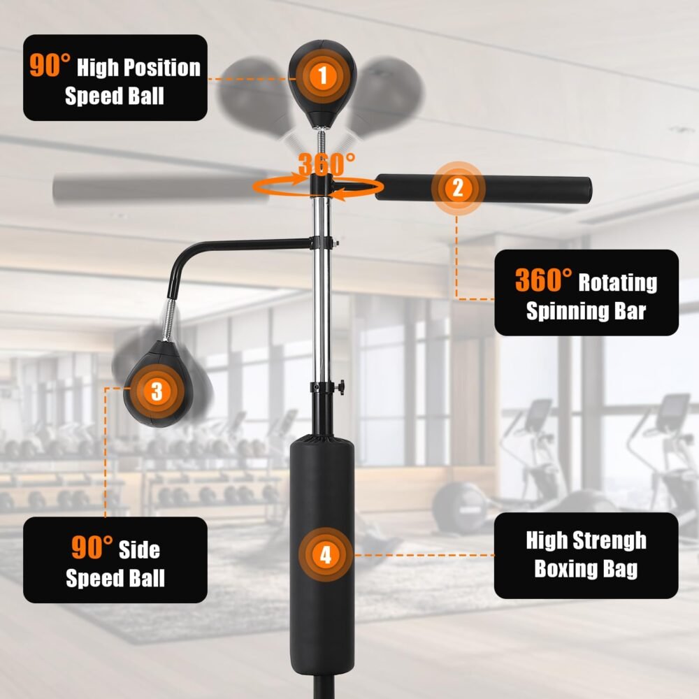 Boxing and MMA Speed Bar Trainer - 360-Degree Spinning Arm