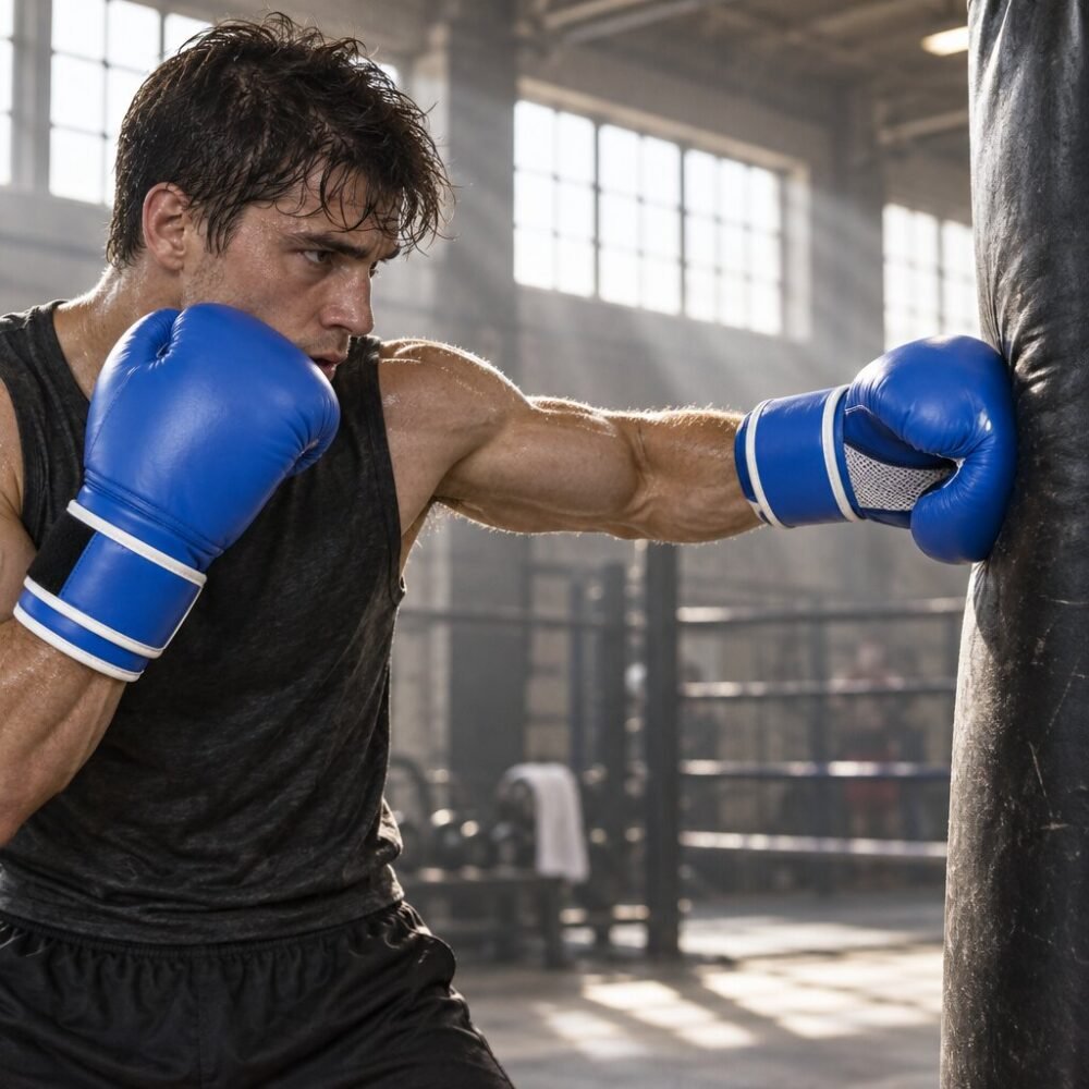 Boxing Training Gloves - Moulded Lining, Mesh Palm
