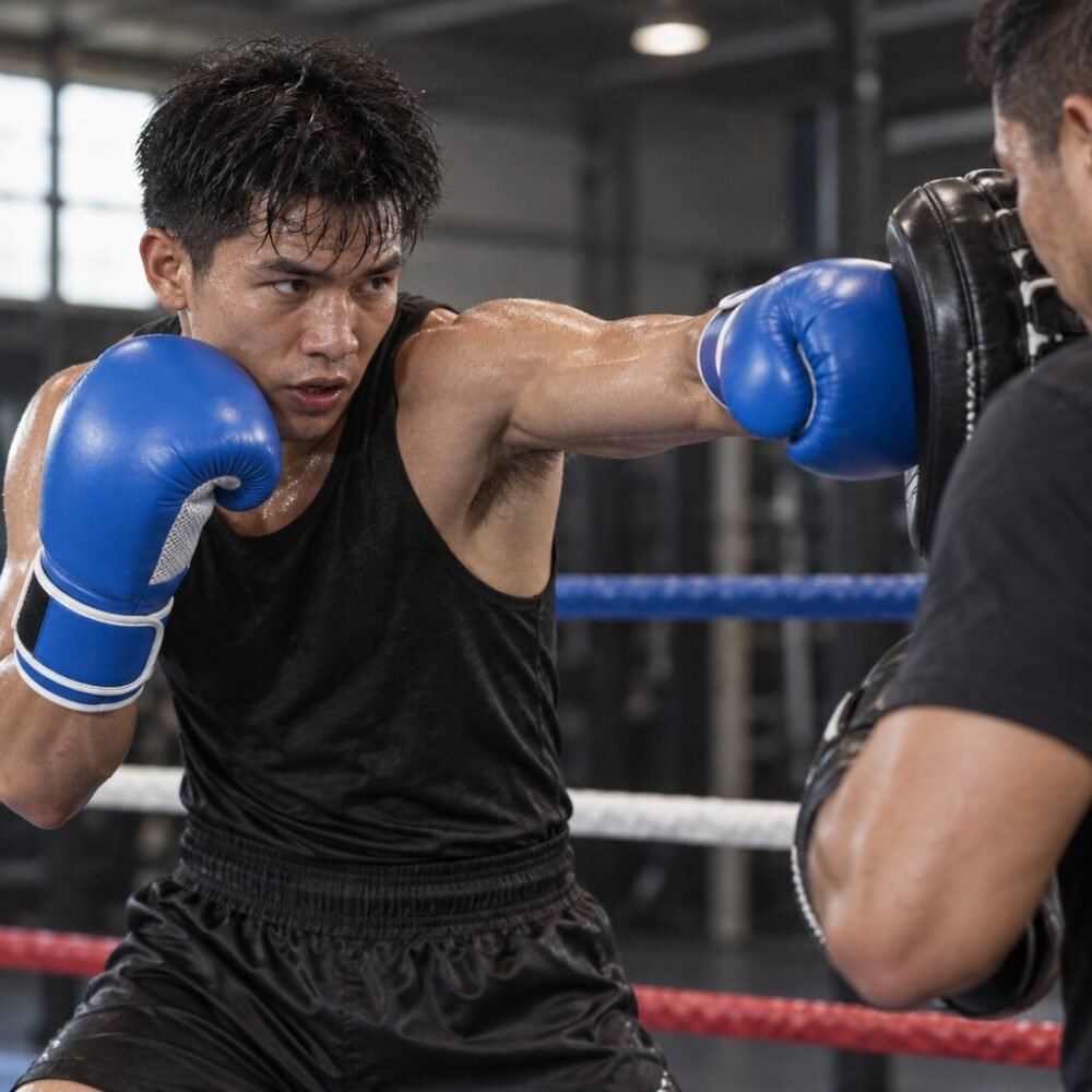 Boxing Training Gloves - Moulded Lining, Mesh Palm