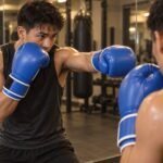 Boxing Training Gloves – Moulded Lining, Mesh Palm - illustrative image, scene generated