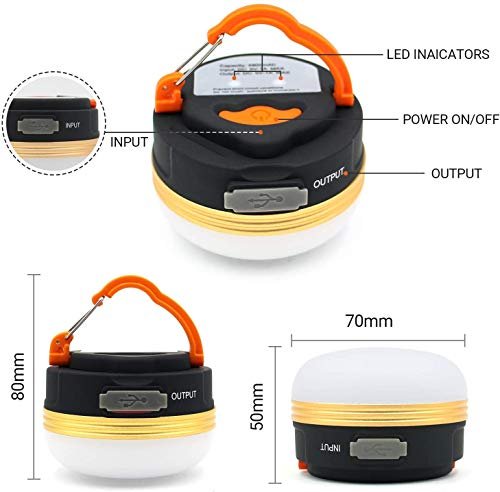 Rechargeable LED Camping Lantern - IP65, Magnet and Power Bank