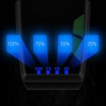 The four-segment battery level display on the motion sensor cap clip light