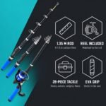 1.35 m Mini Travel Rod & Reel Combo with 28-Piece Tackle Set - illustrative image, scene generated