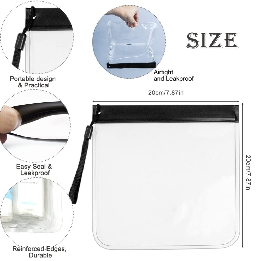 Clear Toiletry Bag - 20 x 20 cm PVC/EVA, Airport Liquids Size