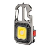 Front view of the mini COB work light showing the COB panel and carabiner