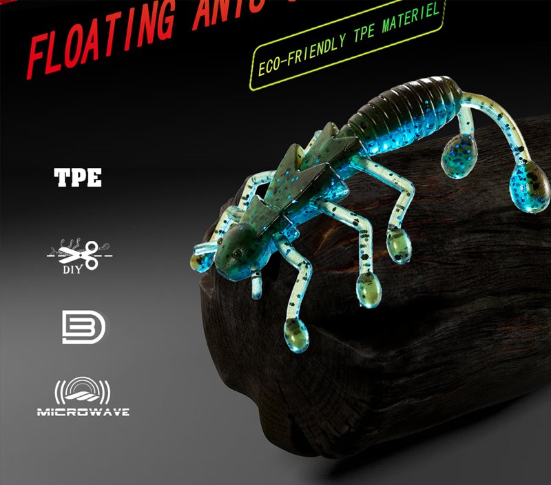 CRONY Insect General Floating Ant 5.6 cm - Swamp Green, 10 Pack
