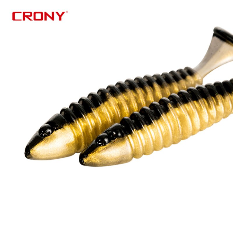 CRONY Chongjiang T-Tail Soft Bait 4.5 cm - Ice Silver, 10 Pack