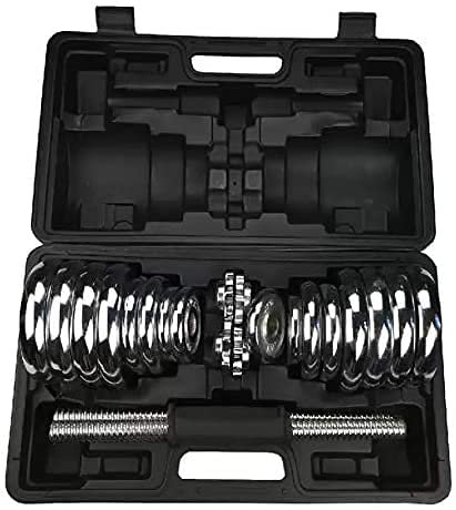 Chrome Dumbbell and Rod Set - 20 kg with Carrying Case