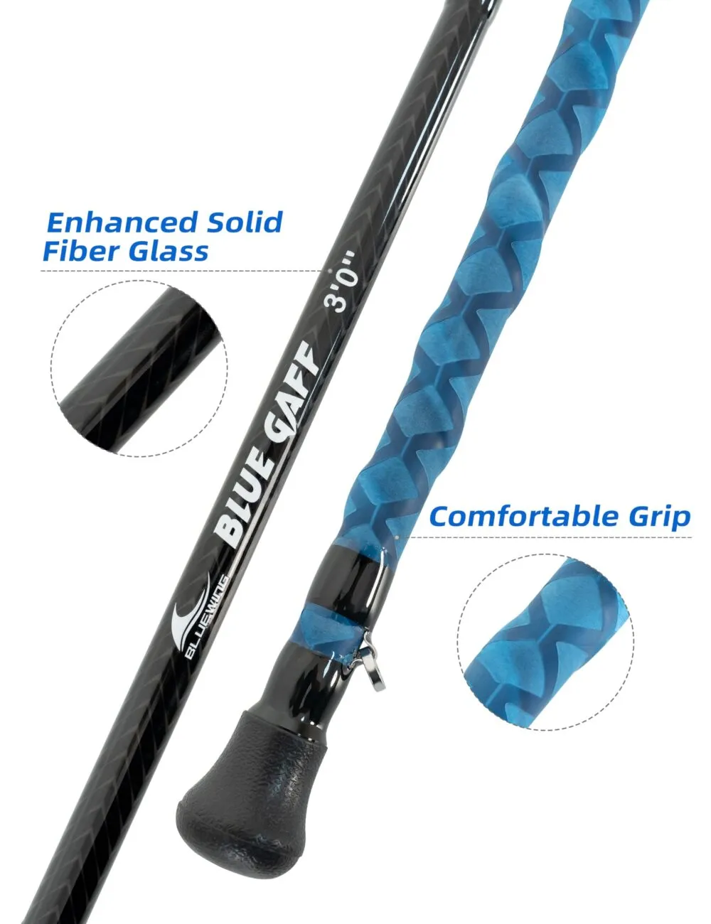 Fibreglass Saltwater Boat Gaff - 120 cm, EVA Grip