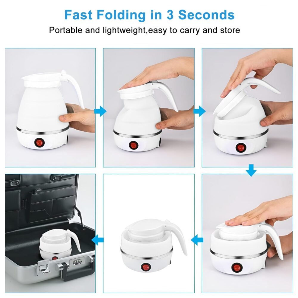 Collapsible Silicone Travel Kettle - Folding, Compact (Voltage Being Confirmed)