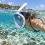 Full Face Snorkel Mask – 180-Degree View, Dry Top and Anti-Fog Channels - illustrative image, scene generated