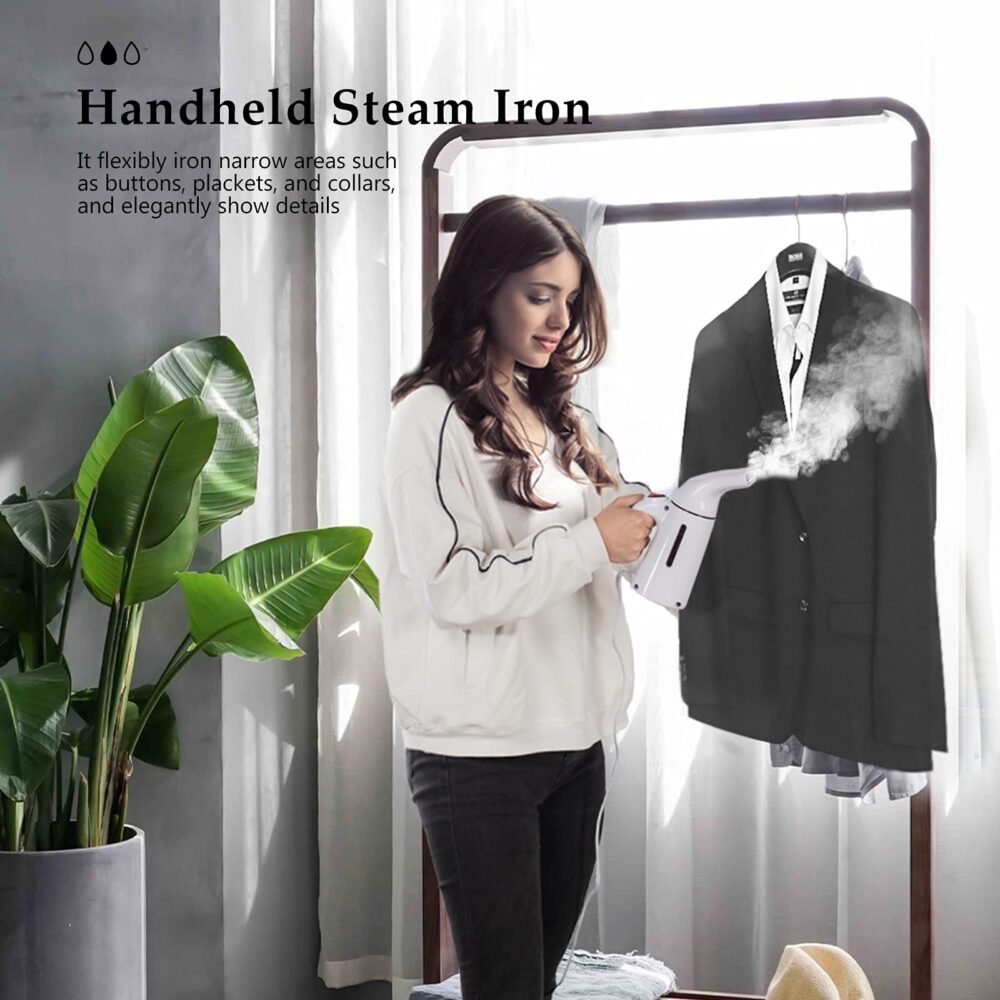 Vertical Garment Steamer - Handheld, for Hanging Clothes