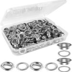 Grommet and eyelet kit with 10 mm eyelets, washers and setting tools