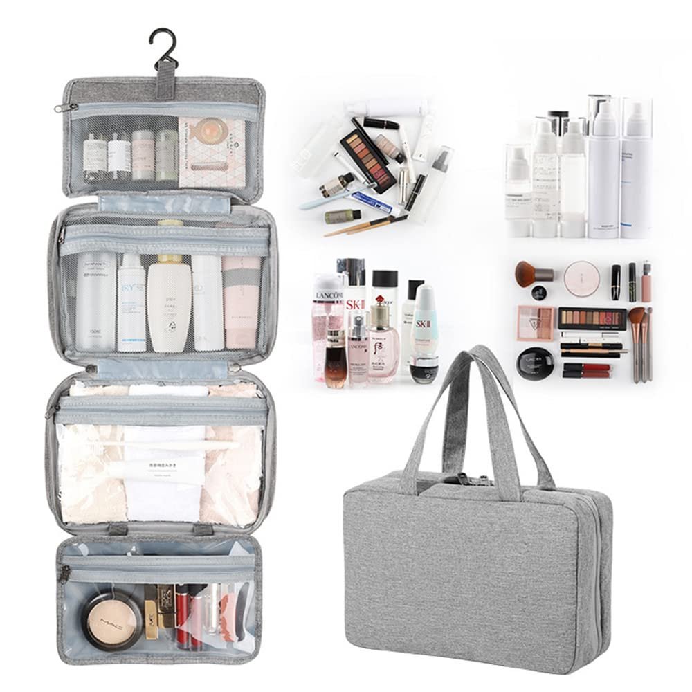 Hanging Toiletry Bag - Four-Fold, Water-Resistant Polyester