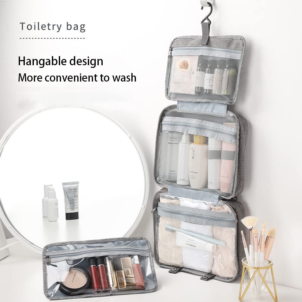 Hanging Toiletry Bag - Four-Fold, Water-Resistant Polyester